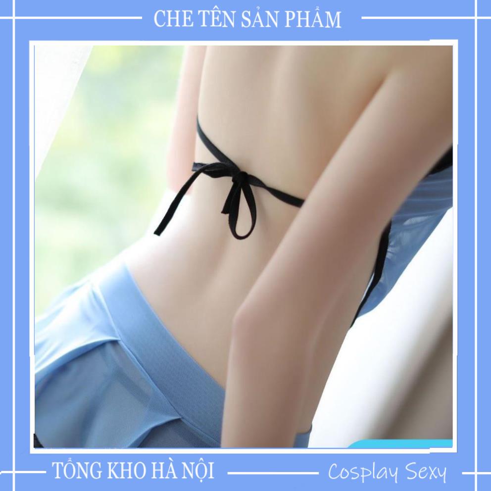 Bộ Đồ Ngủ Nữ Sexy Gồm Áo Yếm Kèm Chân Váy Mã Y408CV Yếm Thủ Thôn Nữ Gợi Cảm Khuy Lệch | BigBuy360 - bigbuy360.vn