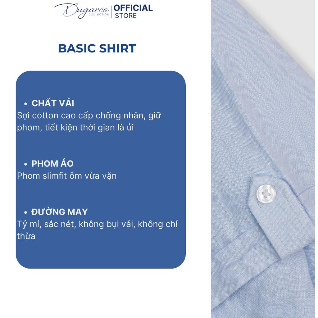 Áo sơ mi DUGARCO nam tay ngắn dáng Regular fit, chất liệu cotton cao cấp 208SMS21074