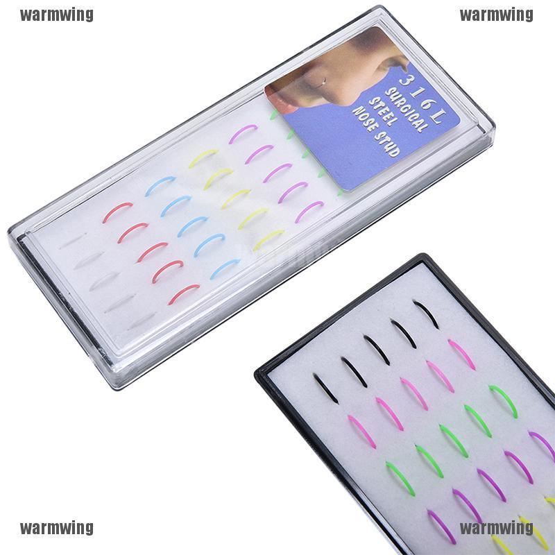 Bán Buôn 1 Hộp 40 Chiếc Khuyên Mũi Acrylic Nhiều Hình Dạng