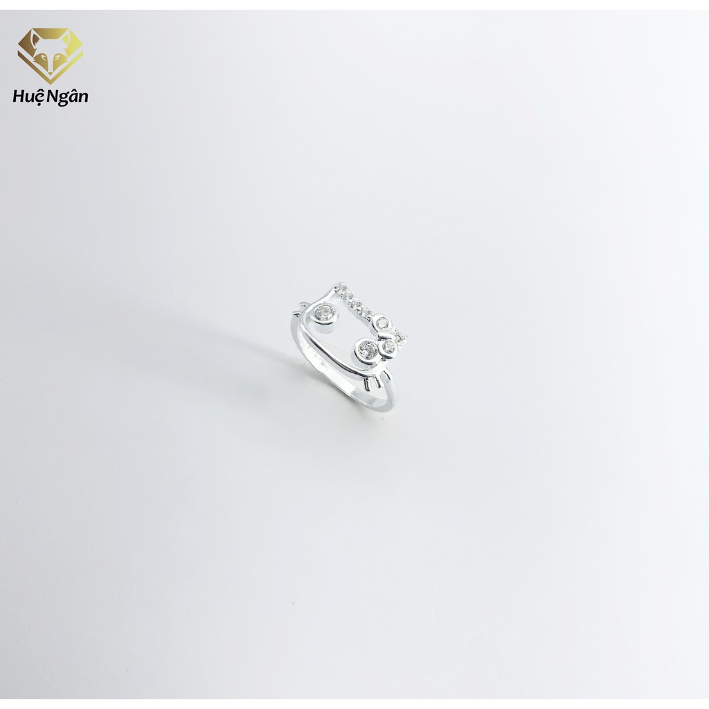 Nhẫn bạc Ý 925 Huệ Ngân - Mèo KITTY RYR140071 (Li tay nhỏ)