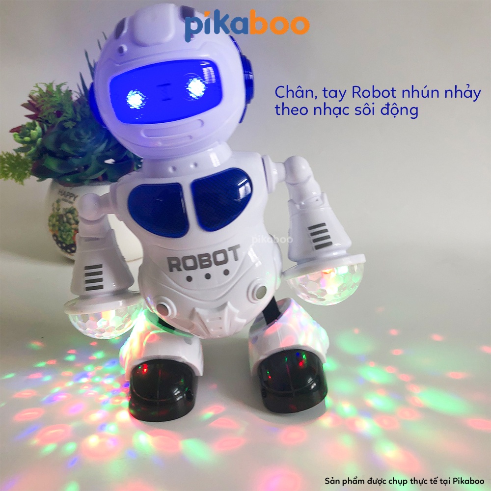 Đồ chơi robot nhảy theo nhạc cao cấp Pikaboo, có đèn sáng, có nhạc sôi động, chất liệu ABS an toàn