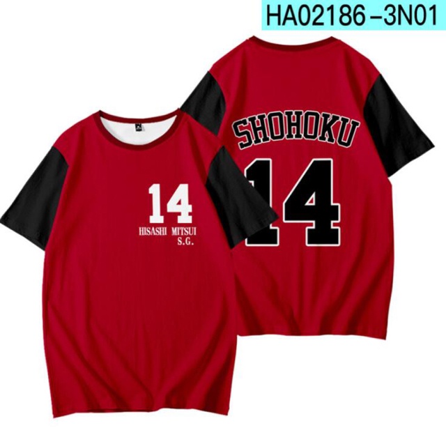 Áo Thun Tay Ngắn In Hình Nhân Vật Anime Slam Dunk 3D Thời Trang