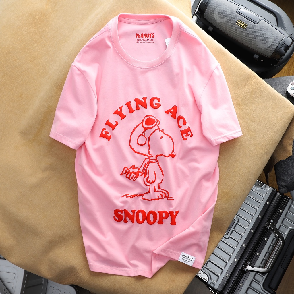 Áo thun thời trang unisex, họa tiết hoạt hình SNOPPY siêu cute, chất cotton dệt đồng bo cực đẹp 1991