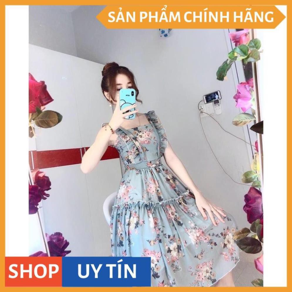 Đầm Váy Voan Hoa Cánh Tiên Xếp Tầng, Đa Dạng Màu Sắc (Xanh, Trắng, Vàng) Thời Trang Nữ  ྇ ་