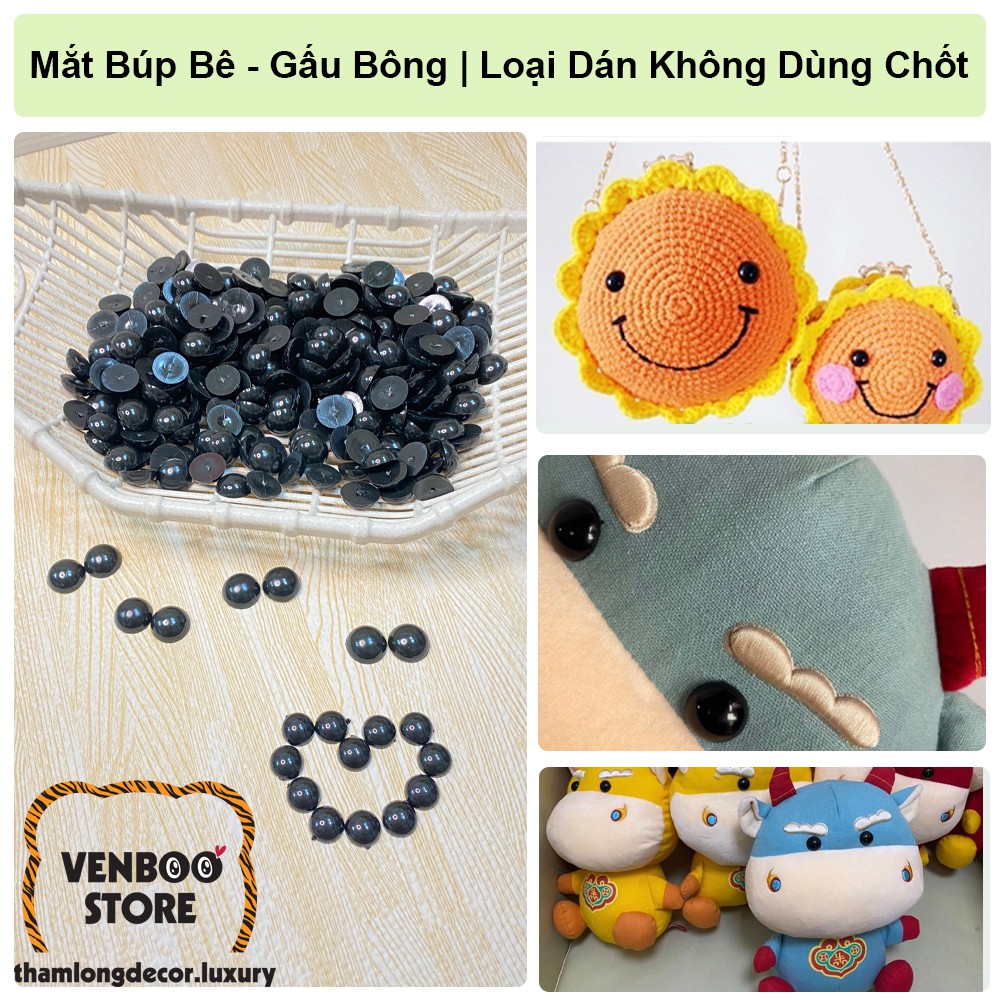 ️ Mắt dán búp bê - gấu bông | Không dùng chốt | Phụ kiện thú bông, túi len, decor handmade