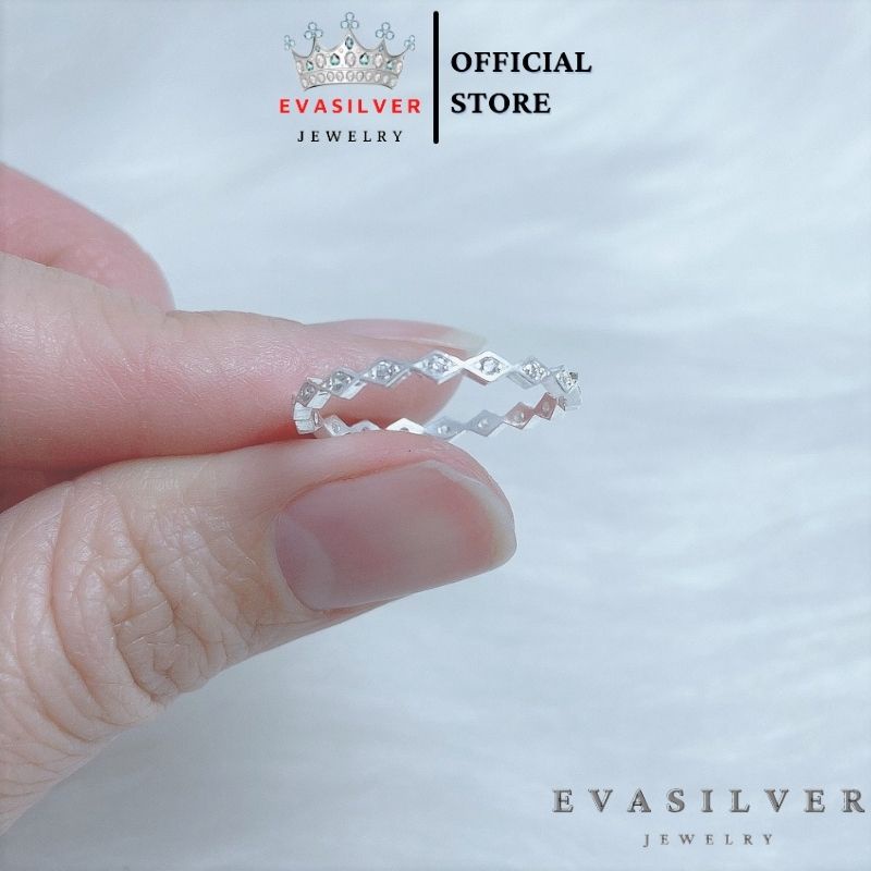 Nhẫn bạc nữ họa tiết hình thoi đơn giản - Trang sức bạc Evasilver