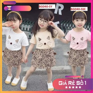 [Siêu Sale] Sét bộ váy mèo dành cho bé gái 1-5 tuổi chất vải đẹp thiết kế hợp thời trang