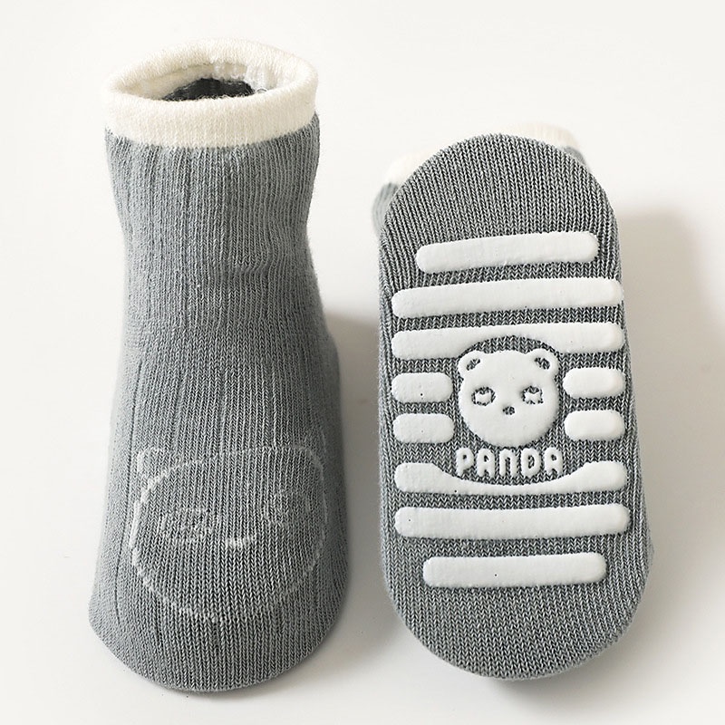 Vớ Cotton Mềm Chống Trượt Thoải Mái In Họa Tiết Gấu Hoạt Hình Cho Bé Trai Và Gái Tập Đi