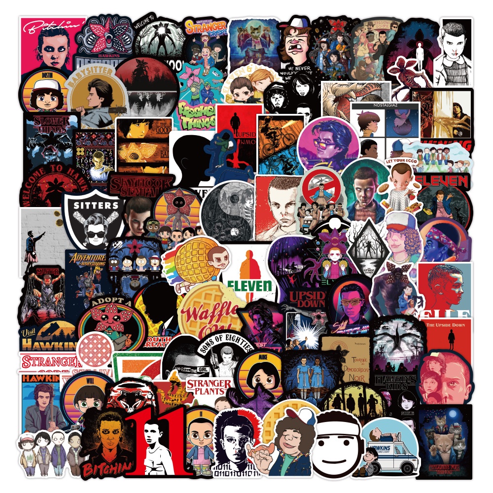Bộ 10/50 Sticker Stranger Things Dán Trang Trí Laptop, Ván Trượt