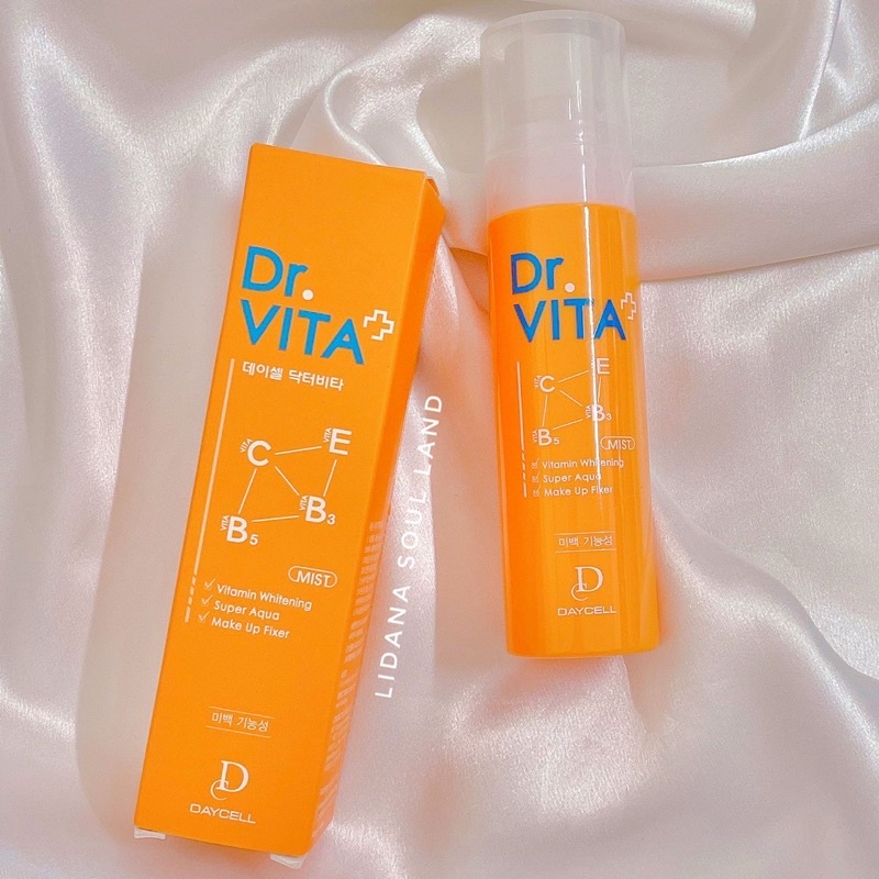 Xit khoáng Vitamin B5, C, E, B3 dưỡng trắng sáng da &amp; giữ nền makeup Dr Vita Hàn Quốc