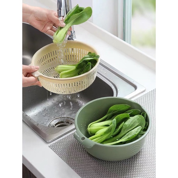 Bộ Rổ Nhựa 6 Món - Sét Rổ Chậu 6 Chi Tiết Xếp Gọn Gàng - Tiện Dụng