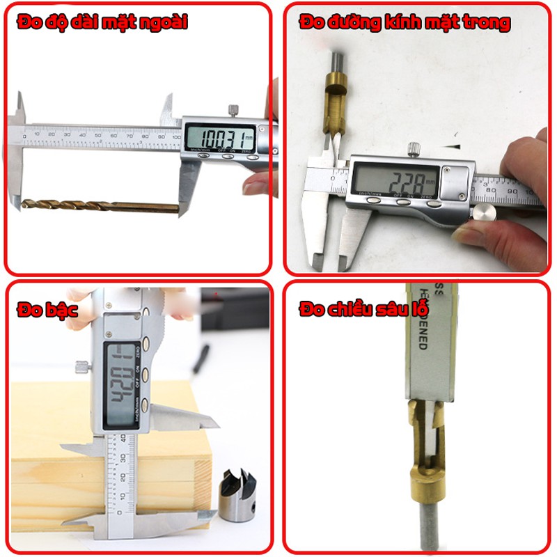 Thước Kẹp Điện Tử Thép Không Gỉ VITO Dài 150mm Đa Năng Hộp Nhựa