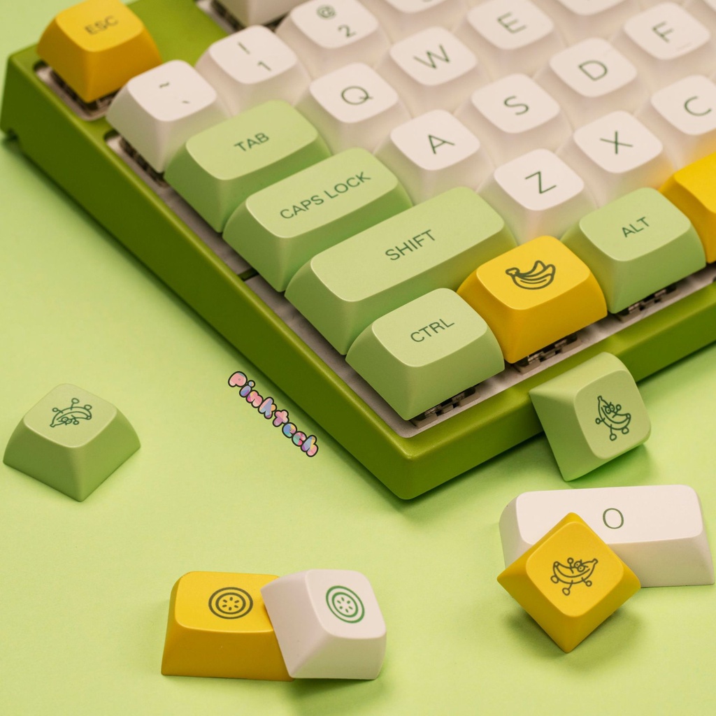 Keycap Banana XDA 124 key chất liệu PBT in Dyesud dành cho bàn phím cơ tằng kèm keypuller