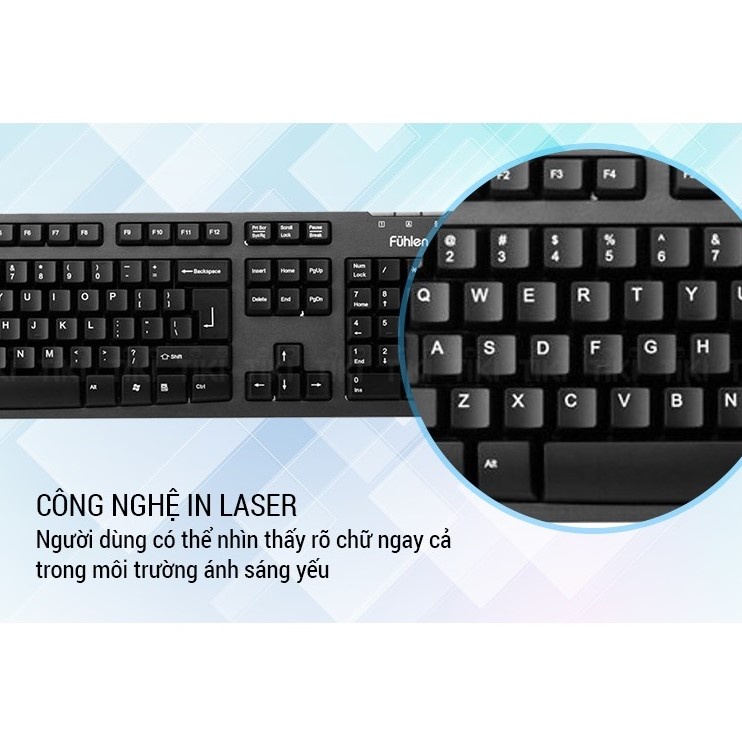 Bàn phím máy tính có dây Fuhlen L411- Black Hàng hính hãng BH 24 tháng