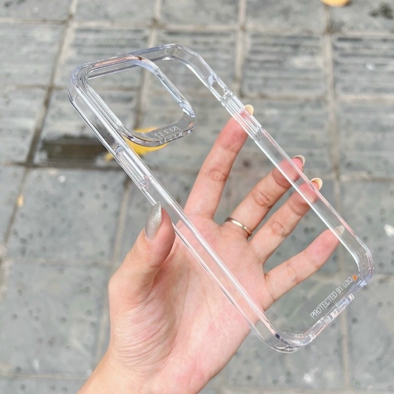 Ốp lưng kính Gear4 trong suốt cho iPhone 14, 14 Plus, 14 Pro, 14 Pro Max viền dẻo chống sốc không ố 