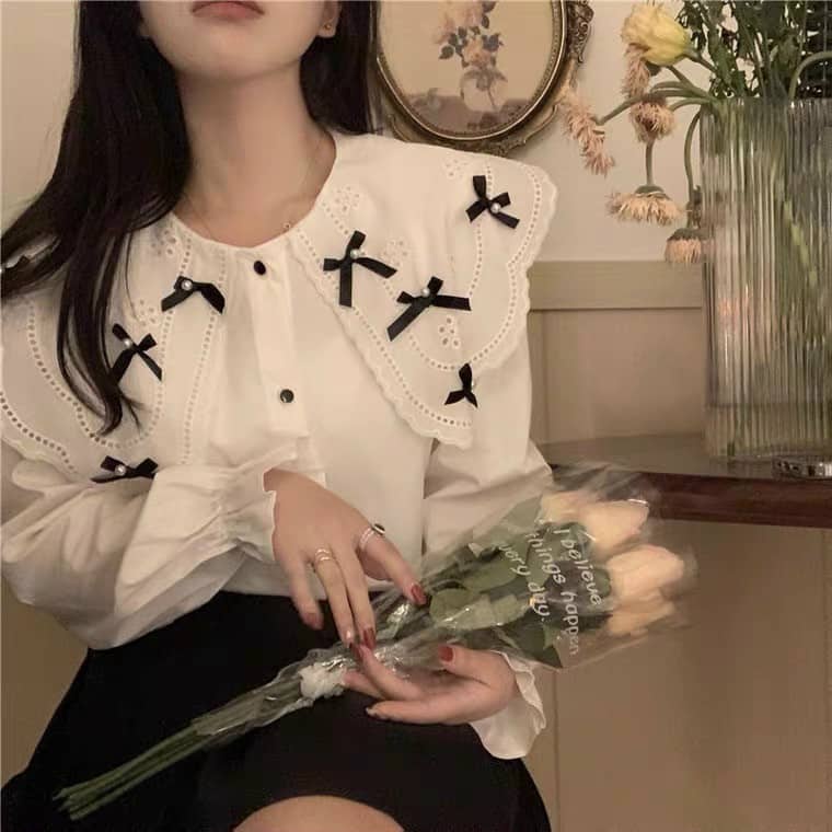 Áo kiểu hàn quốc bánh bèo hihishophaha