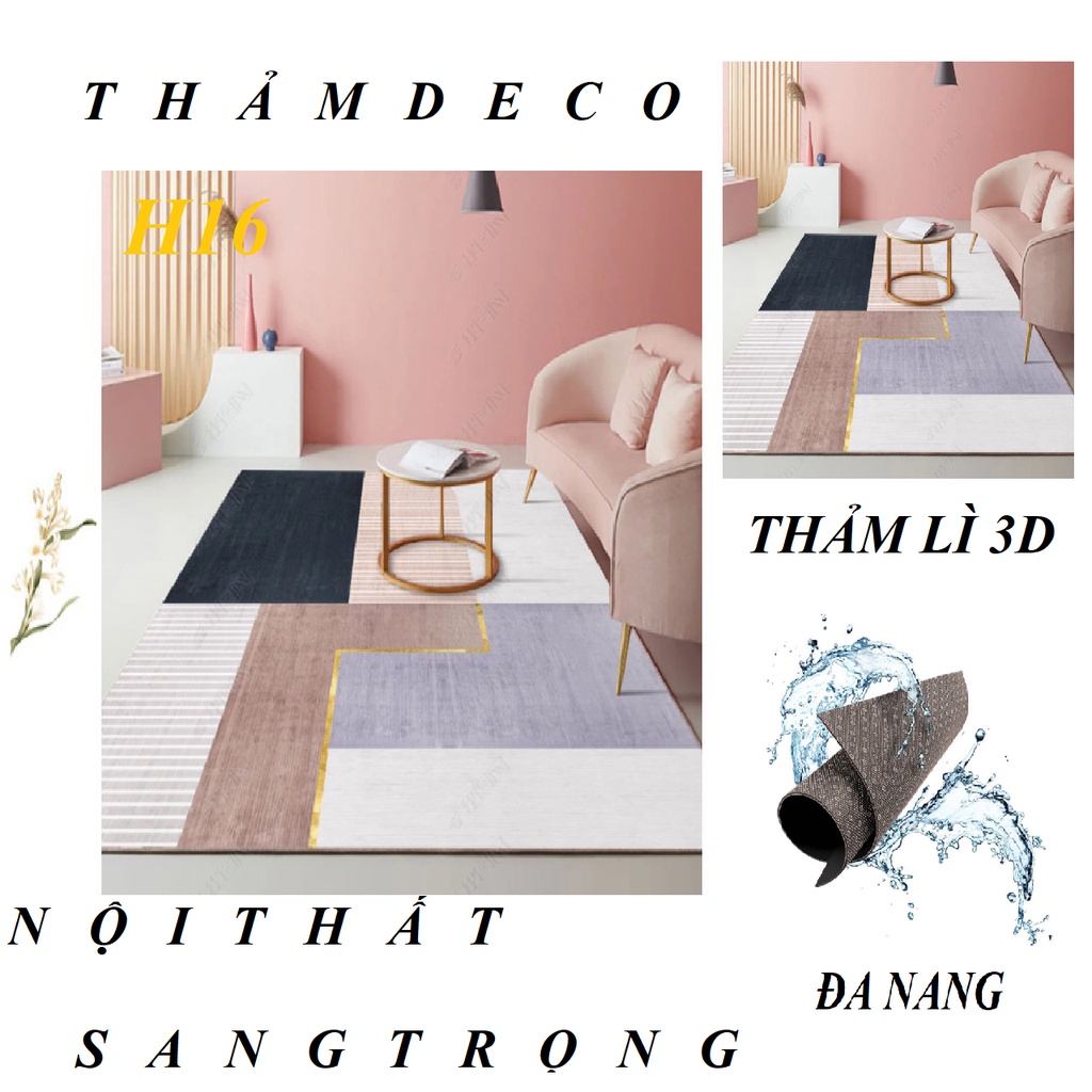 [ Chống hút nước + chống trơn trượt] Thảm Lì Bali - Thảm Nỉ Trải Sàn 1m6x2m3 Mẫu Mới