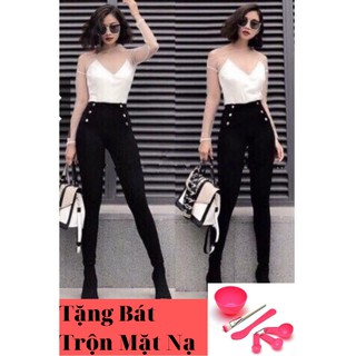Quần legging 💝freeship💝giảm 20k khi nhập mã quanbon88/ quần legging cạp cao 6 khuy