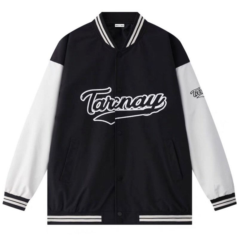 Áo khoác jacket dù - Áo bomber dù basic form rộng unisex chữ in Tarenary