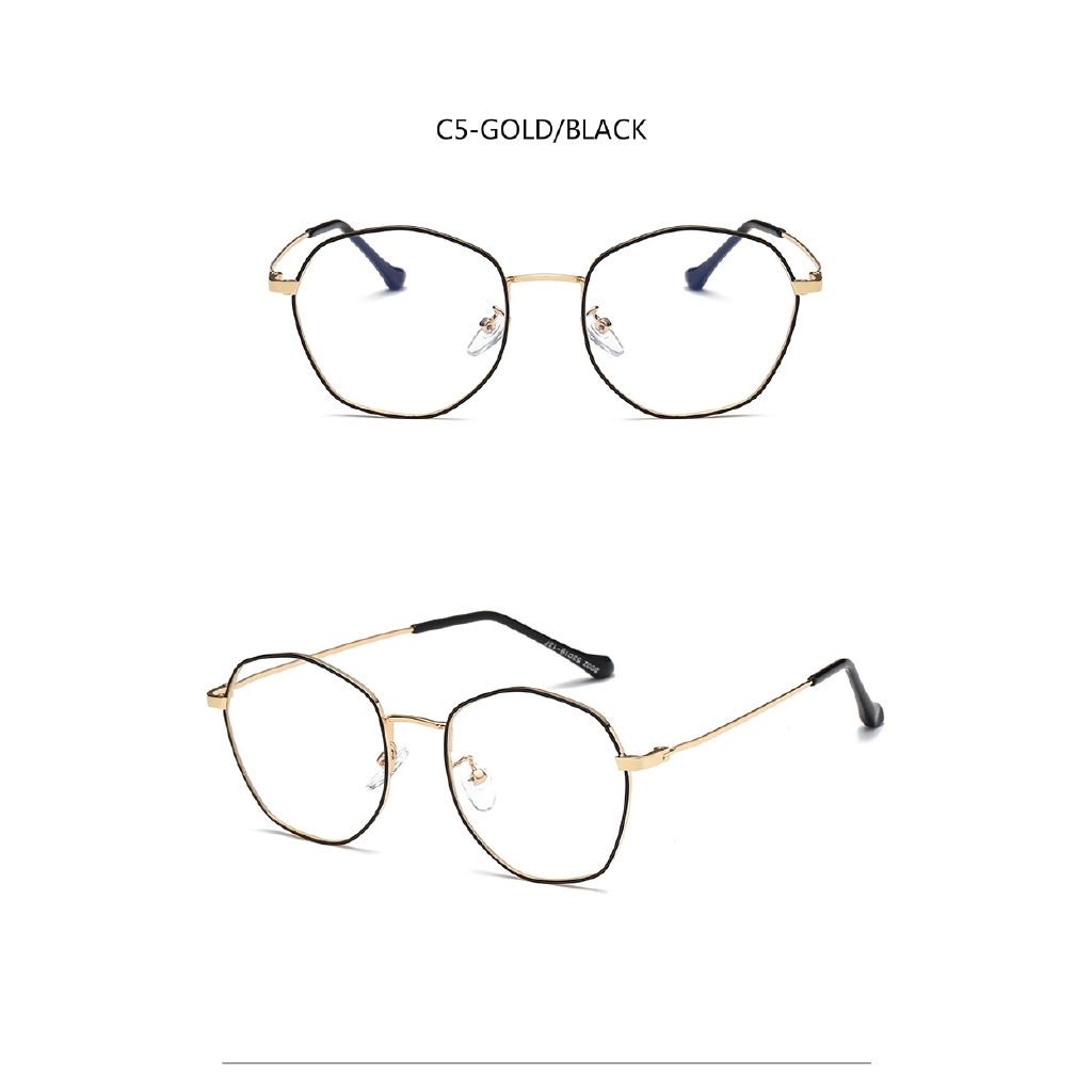 Kính mắt kim loại hình đa giác thời trang retro