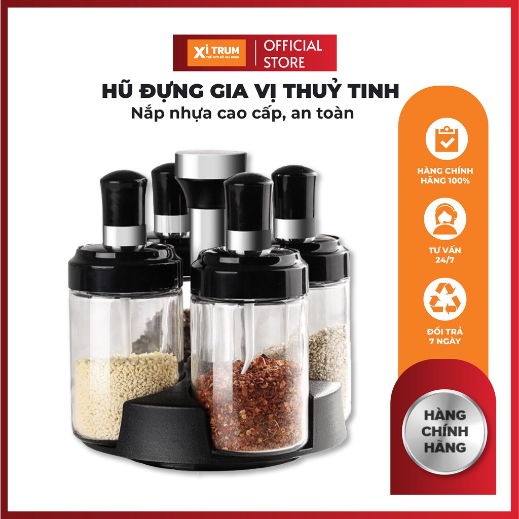 [FREESHIP❤️] Hũ Đựng Gia Vị Cao Cấp - Lọ Đựng Gia Vị Tiện Lợi Bằng Thủy Tinh An Toàn