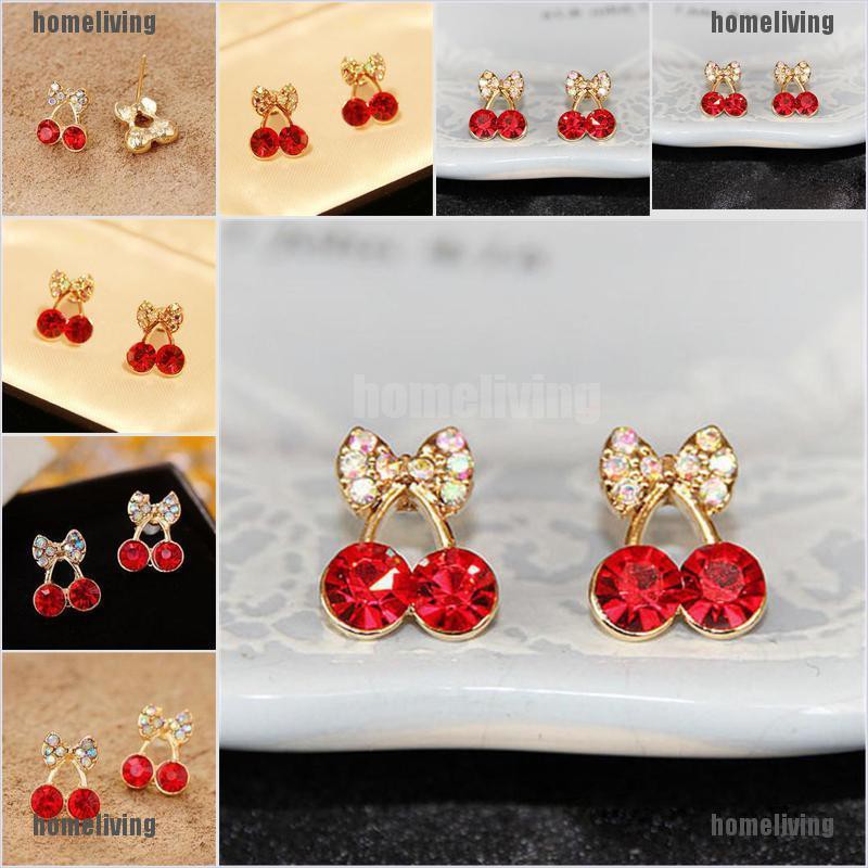 [homeliving] Khuyên Tai Hình Nơ Đính Đá Cho Nữ