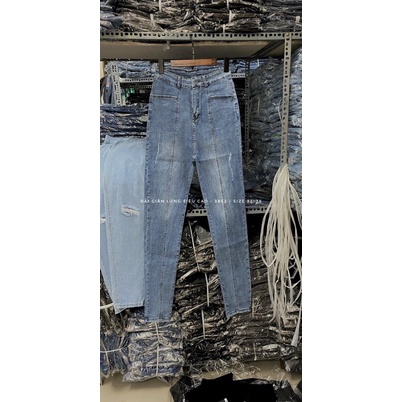 [Bigsize 32-36]Quần Skinny Jean Trơn Chíp Thân Lưng Siêu Cao Ôm Gọn Bụng - Co Giãn