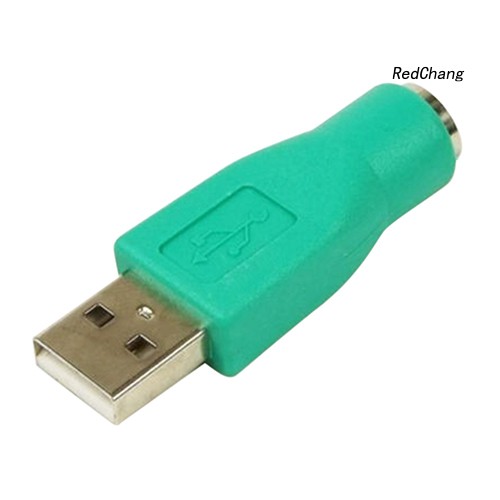 -SPQ- Cool Green USB Male to PS2 Female Convertor Adapter for Keyboard Mouse