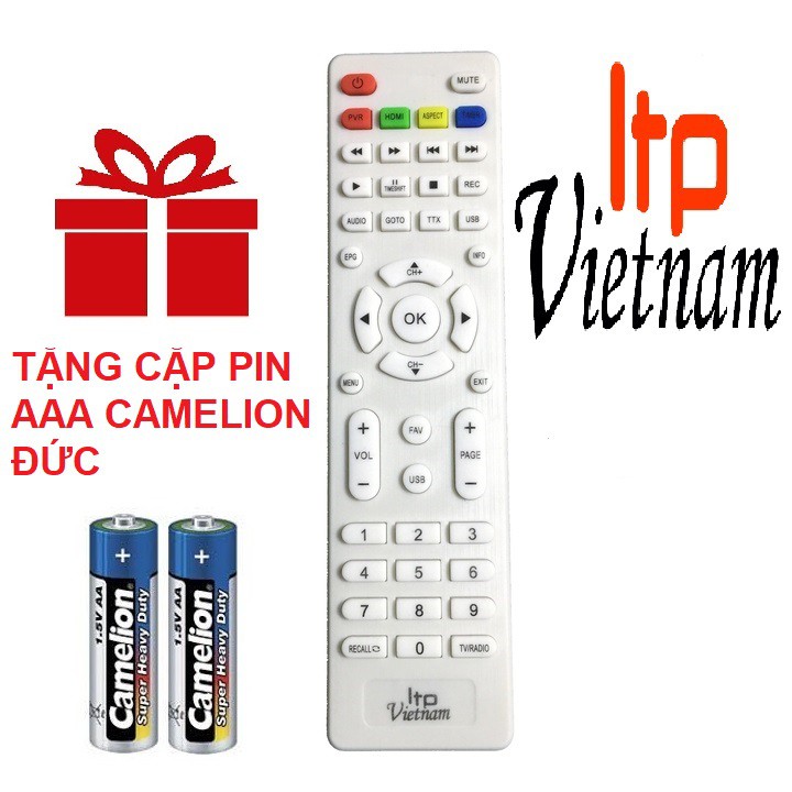 Remote điều khiển đầu thu LTP trắng tặng pin remote ITP