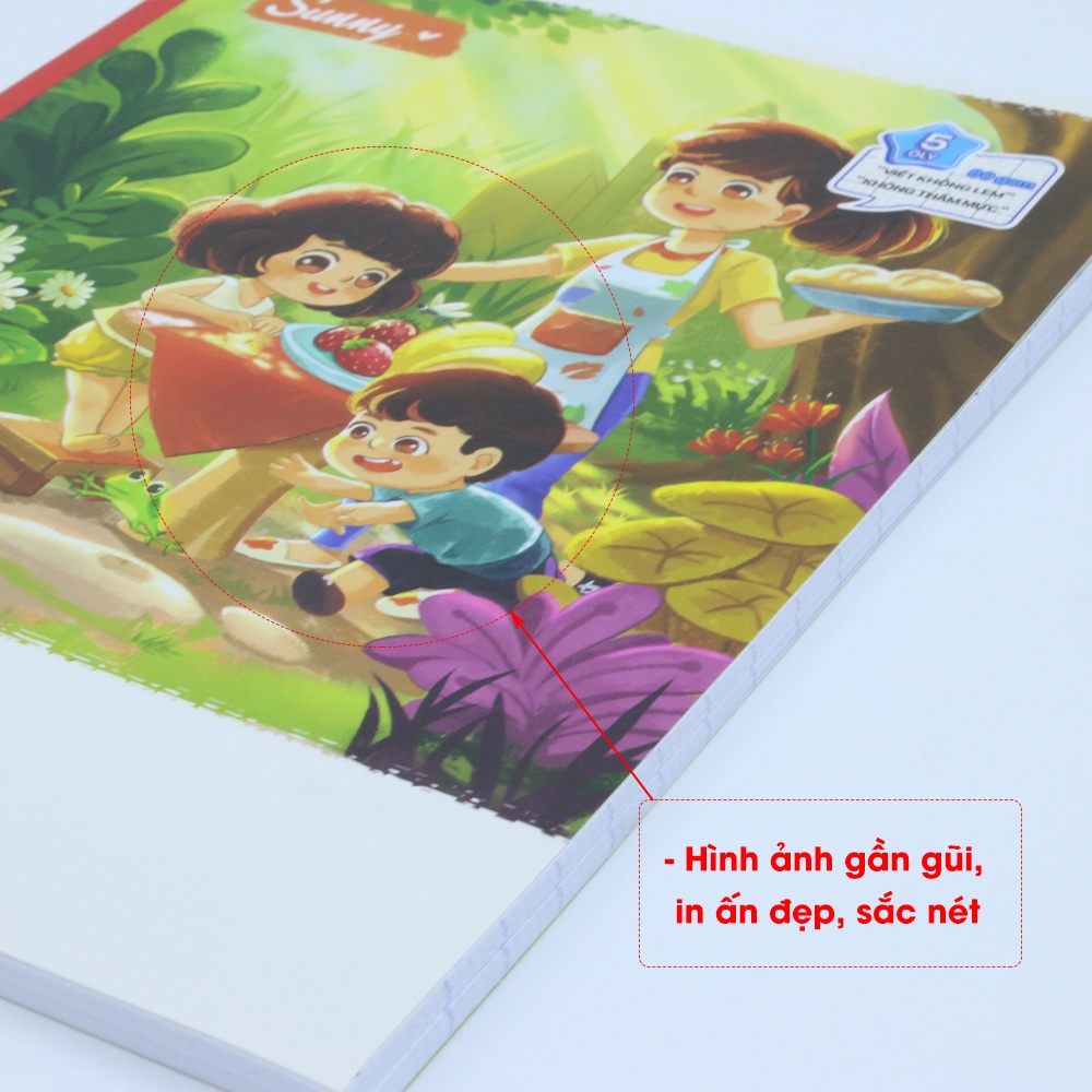 Vở 5 ô ly 96 trang Hồng Hà Class Sunny- 0307 | Dành cho học sinh miền Trung - Nam