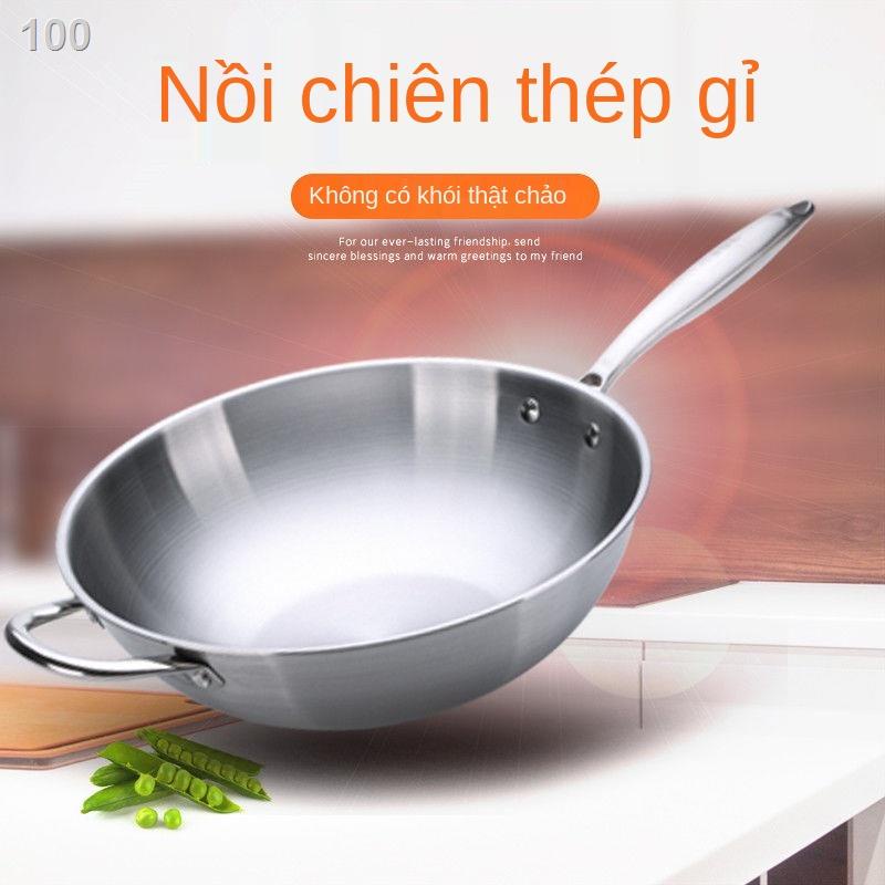 Chảo chống dính không không dầu của Đức Chảo chống dính inox 304 không gỉ gia dụng Chảo không tráng men dùng cho bế