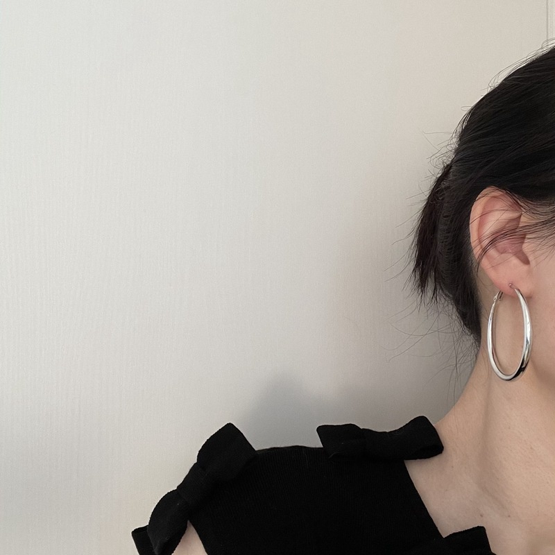 Bông Tai Xi Bạc 925 Tròn Size Lớn Cao Cấp -Trang Sức TNC JEWELLERY