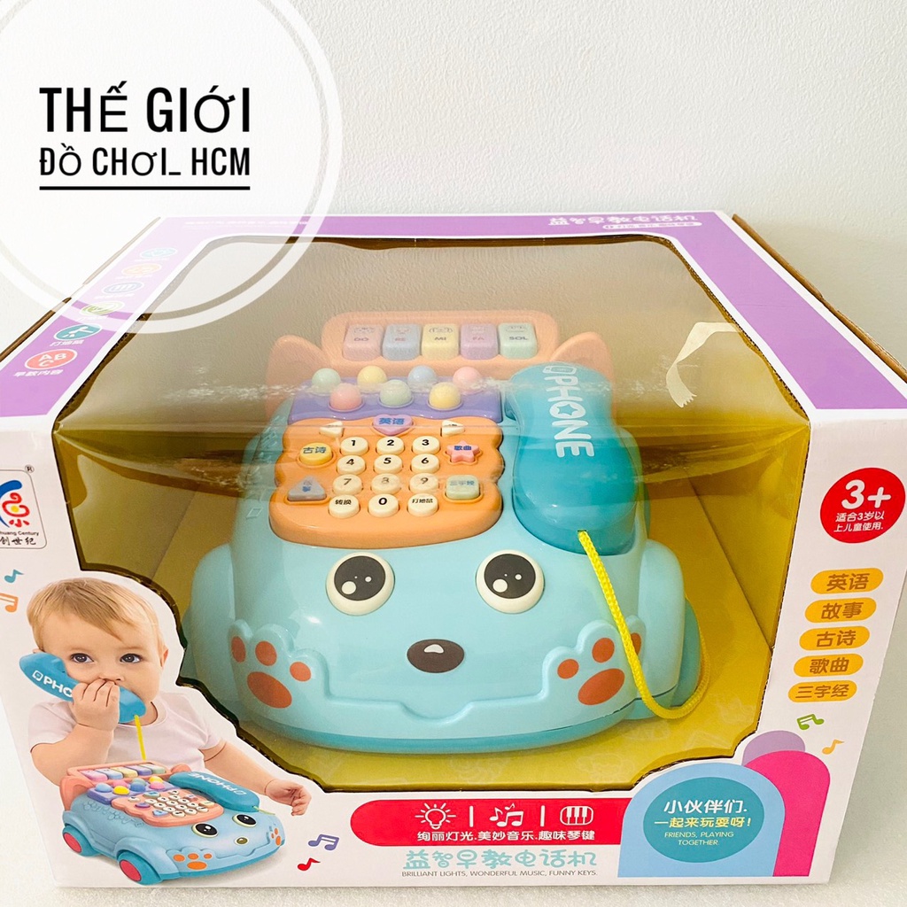 [HOT-CHẤT LƯỢNG] Đồ chơi điện thoại bàn có đèn nhạc, có bánh xe siêu to  dành cho bé trai bé gái thích mô hình xe ô tô