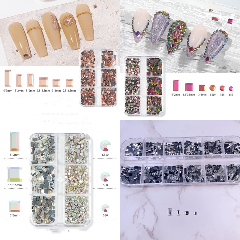 Đá trang trí móng hình vuông, chữ nhật mix size