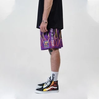 Quần đùi short gió local brand unisex Clownz Racing Flames form rộng, chất vải gió thoáng mát