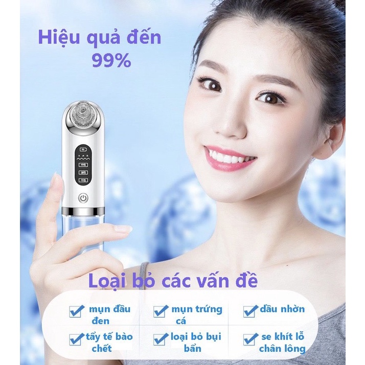 Máy Hút Mụn Đa Năng Thế Hệ Mới - Hút mụn cám, đầu đen, bã nhờn làm sạch phun oxy dưỡng ẩm