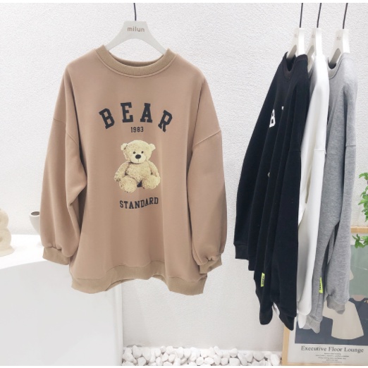 ÁO Nỉ SWERTER BEAR , Unisex , Chất Nỉ Cotton , In Hình 5D PHONG CÁCH THỜI TRANG HÀN ĐẲNG CẤP