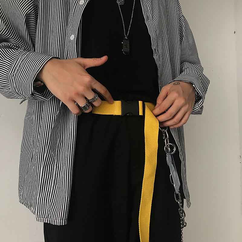Thắt Lưng Vải Canvas Màu Trơn Núi Lửa Thời Trang 22520 Cho Nam Và Nữ