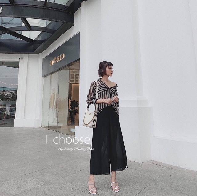 Sơmi voan kẻ hàng L1 Quảng Châu