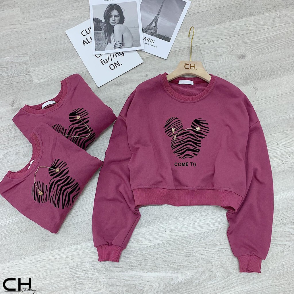 ÁO NỈ HỒNG HÌNH DÂY XÍCH