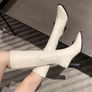 Boots đùi nữ khoá giữa cá tính - boots gót 8cm phong cách ulzzang