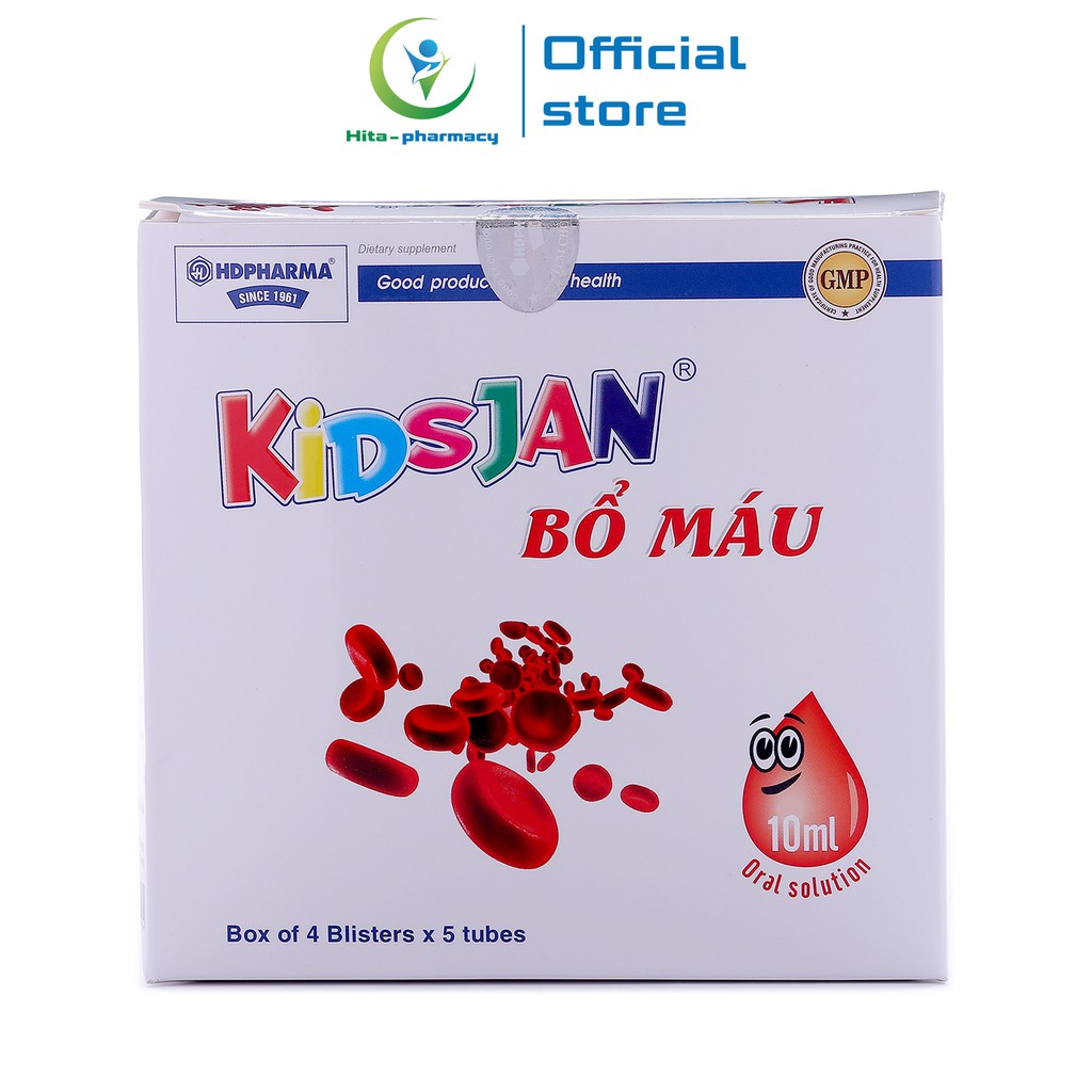 Siro KIDSJAN HDPHARMA Bổ Máu dạng ống bổ sung sắt, acid folic cho người thiếu máu - 20 ống [KIDSJAN Bổ máu]