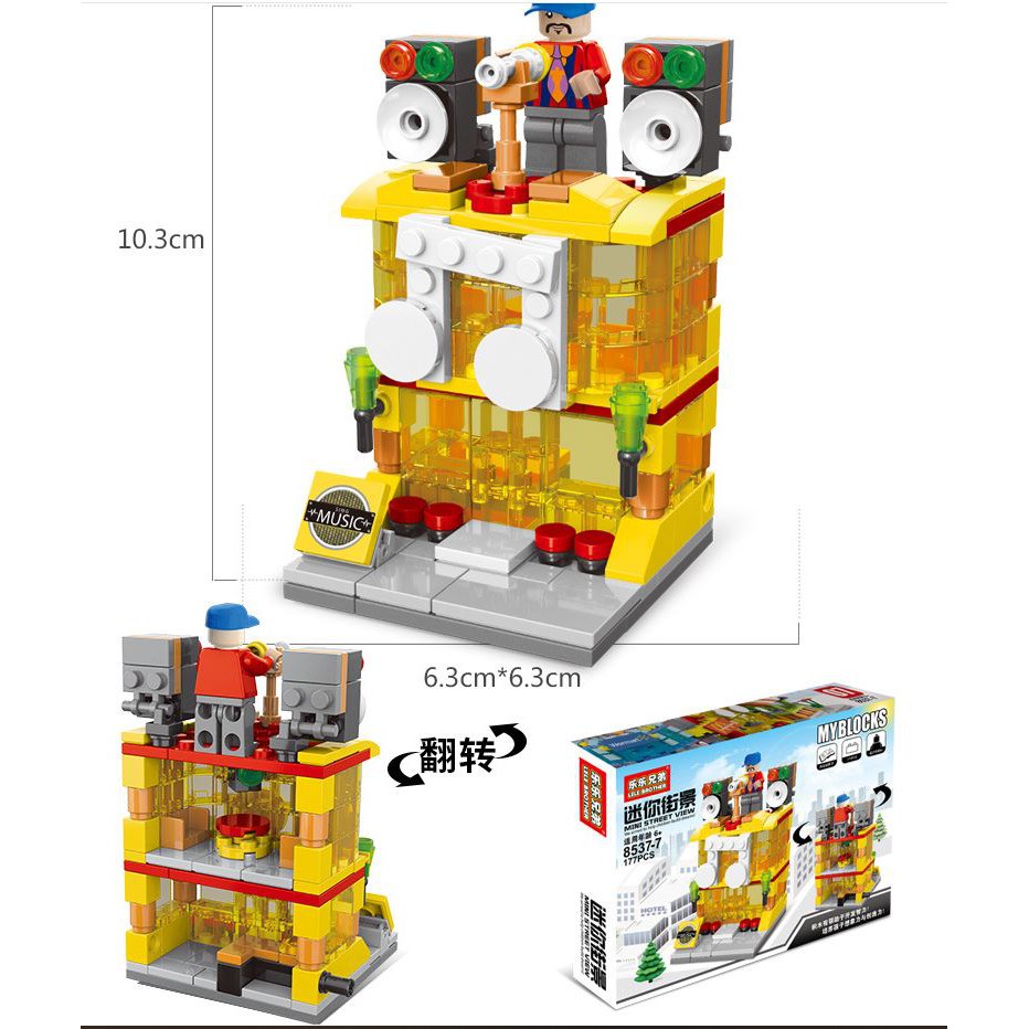 Xếp Hình LeGo cửa hàng của các thương hiệu nổi tiếng, xây dựng thành phố lego