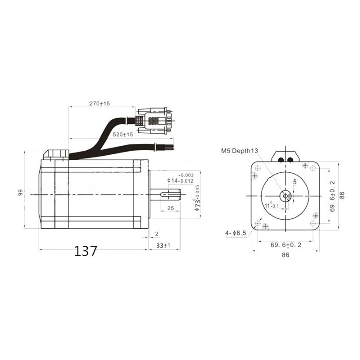 Động cơ hybrid servo 8.5 JMC DRIVER 2HSS86H + ĐỘNG CƠ 86J18118