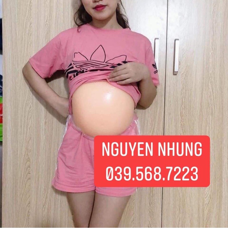 Bụng bầu giả 3000g  size 9-10 tháng - có ảnh thật
