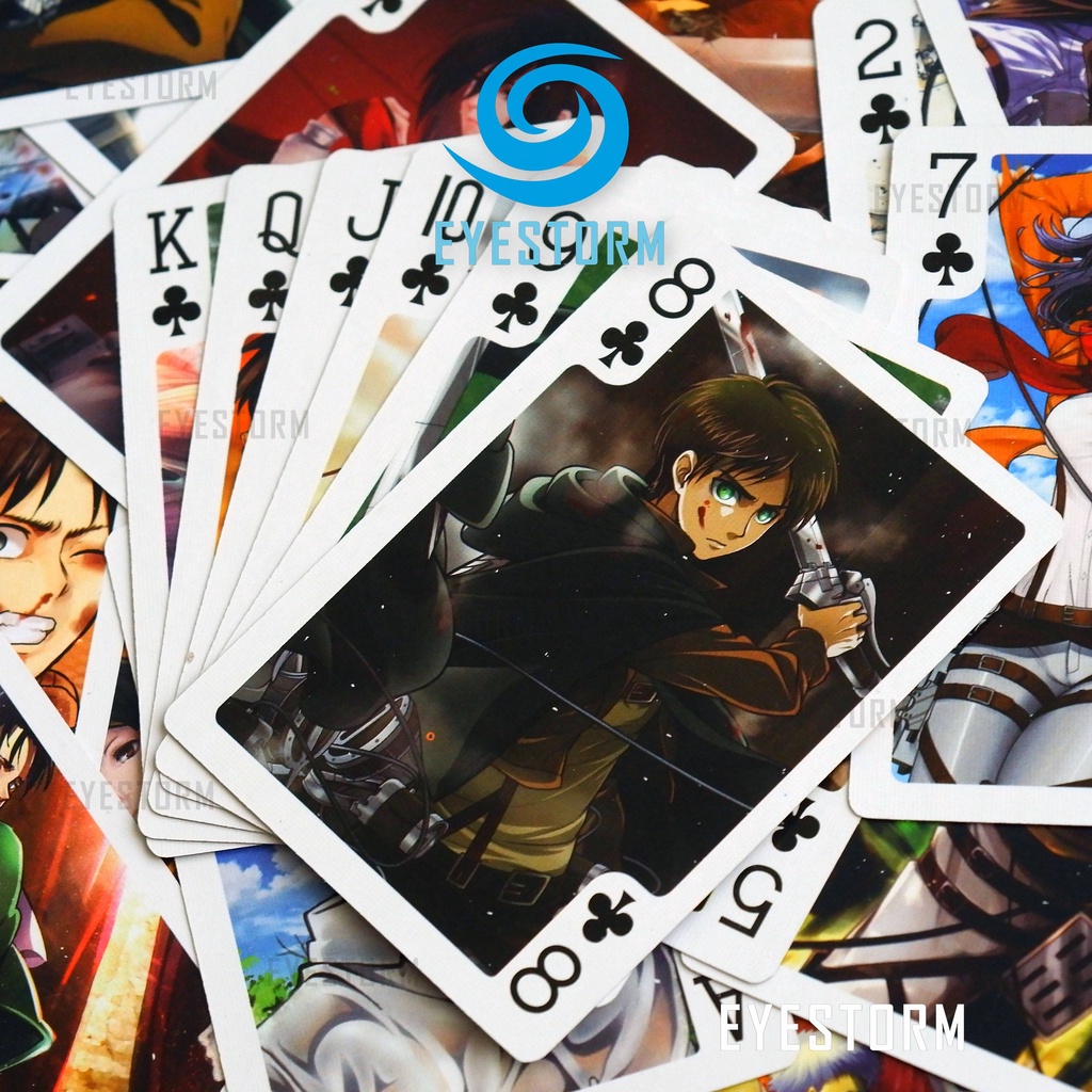 Bài tây anime Đại chiến Titan, Attack on Titan [ KHÔNG HỘP ] - tú lơ khơ, manga Poker Z - 54 lá