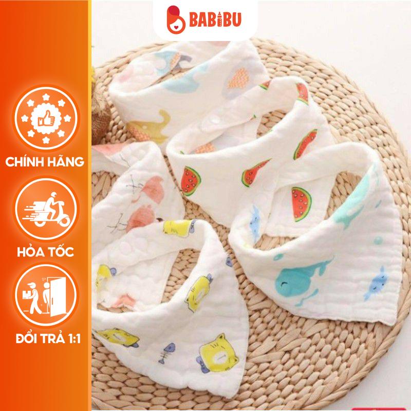 Sét 5 Yếm Xô Tam Giác Organic Khăn Yếm Tam Giác Cotton Giữ Ấm Cổ Nhiều Mẫu Xinh Cho Bé Babibu