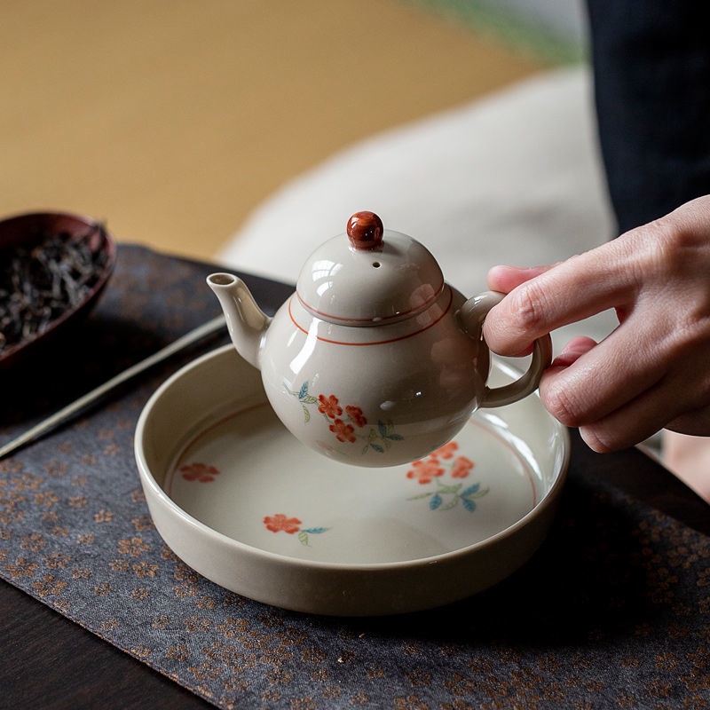 Bộ Ấm Trà Bằng Gốm Sứ Kiểu Dáng Đơn Giản Nhỏ Nhắn Xinh Xắn