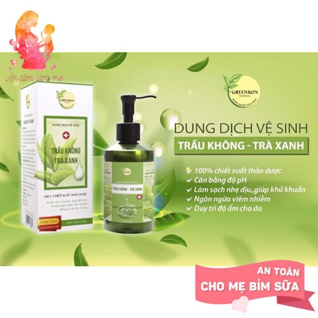Dung dịch vệ sinh phụ nữ GREENBON chiết xuất trầu không trà xanh tự nhiên