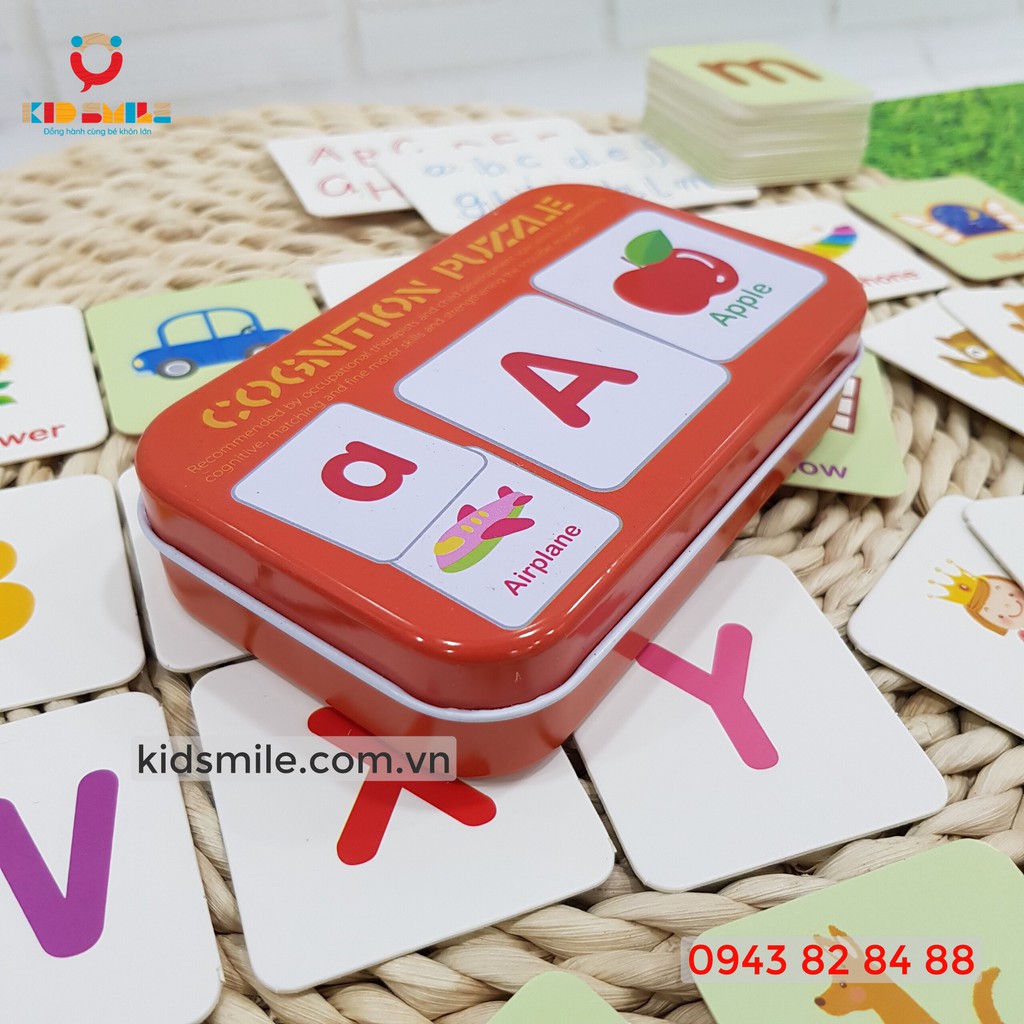 Đồ chơi phát triển trí tuệ, hộp thẻ học thông minh flashcard tiếng Anh cho bé từ 2 đến 6 tuổi - DOZKIDZ